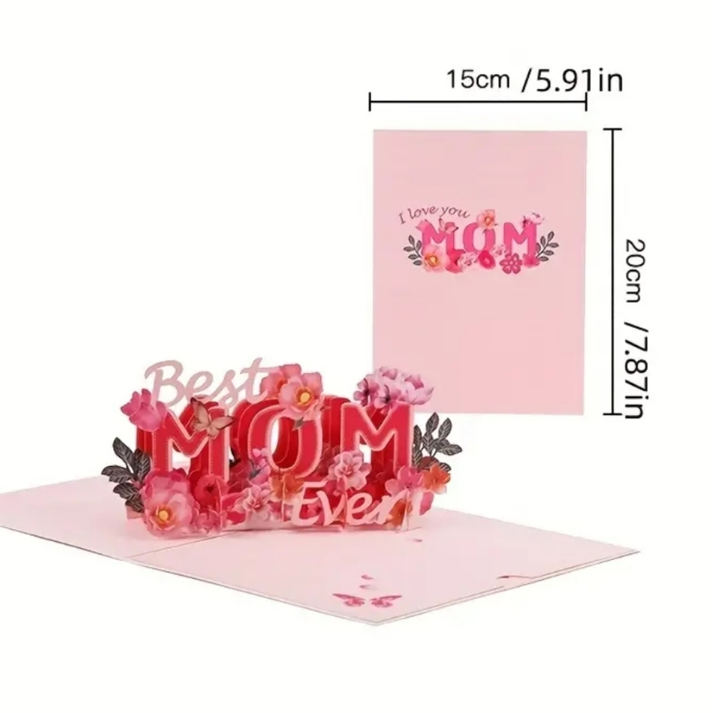 I Love You Mom Pop up Card - Unique 3D Design